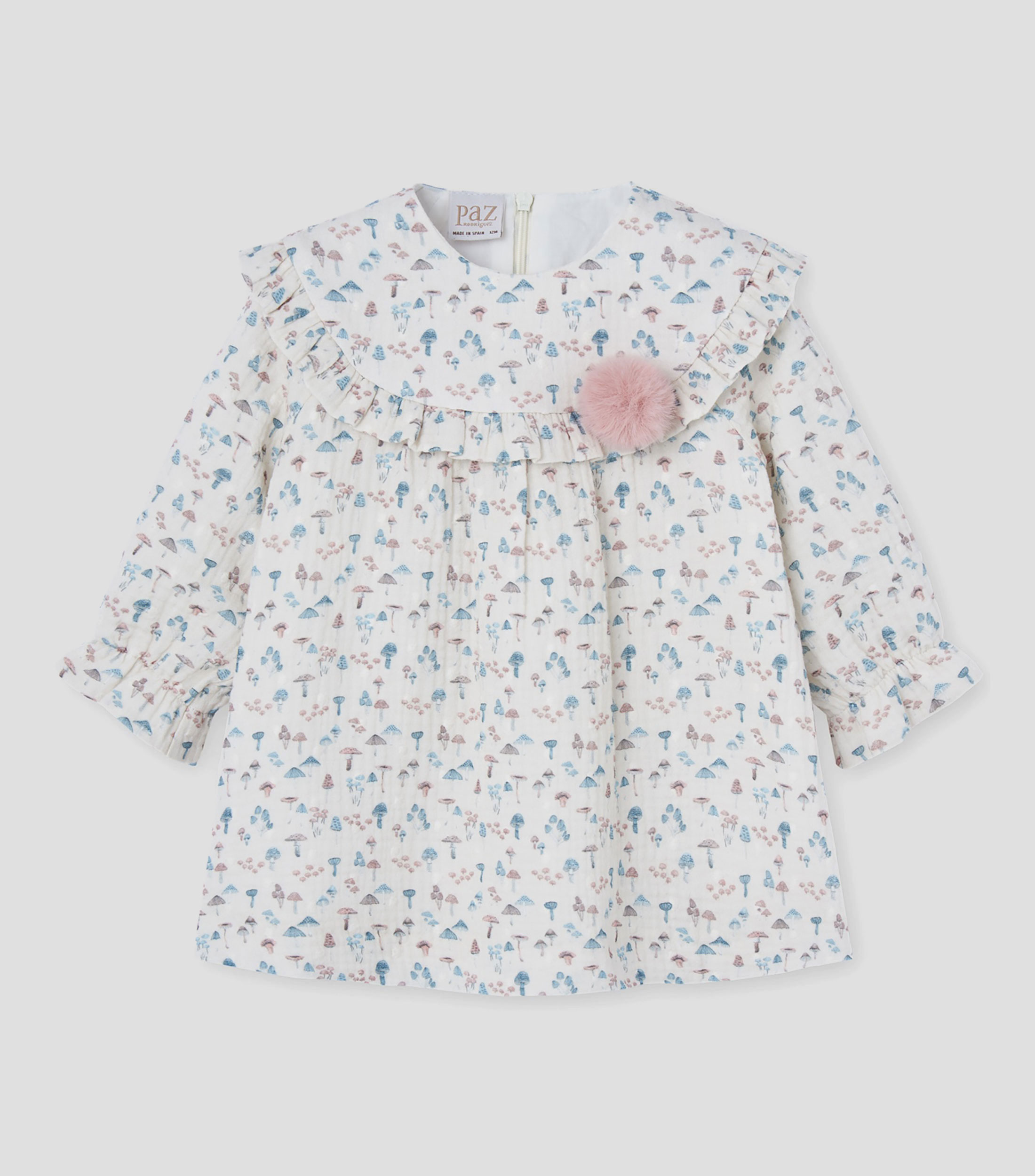 Vestido estampado de manga larga Bebé